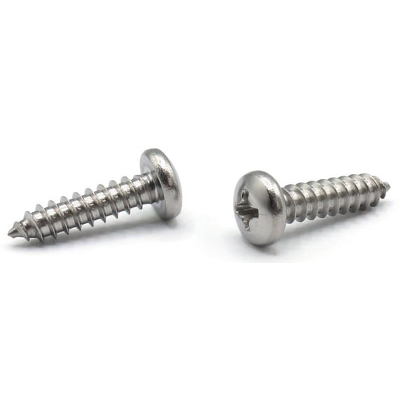 #6 x 2" Type AB Self-Tapping Screws / Phillips / Pan Head / Steel / Zinc - 3000 Piece Carton
