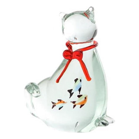 6 x 2 x 4.5 in. Glass cat, Clear