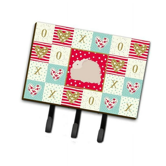6 x 2 x 9 in. Fluffy Angora Rabbit Love Leash or Key Holder