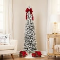 thumbnail image 1 of Northlight Pencil Flocked Pine Artificial Christmas Tree - 6' - Unlit, 1 of 9