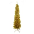thumbnail image 1 of 6' x 20" Pre-Lit Gold Artificial Tinsel Pencil Christmas Tree - Clear Lights, 1 of 1