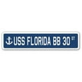 thumbnail image 1 of 6 x 24 in. A-16 Street Sign - USS Florida BB 30, 1 of 1