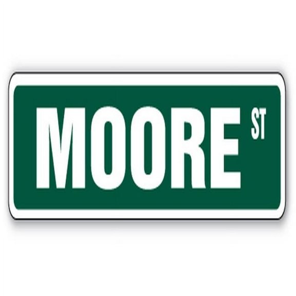 6 x 24 in. Childrens Name Room Decal Street Sign - Moore