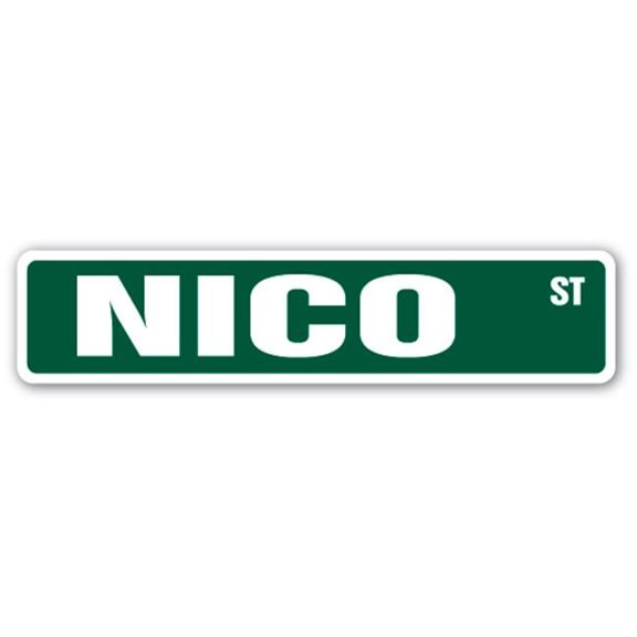 6 x 24 in. Childrens Name Room Street Sign - Nico