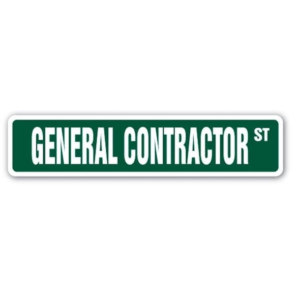 6 x 24 in. General Contractor Street Sign - Blueprints Home House Build Architect