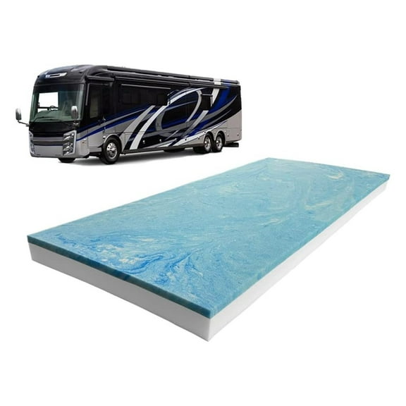 6 x 24 x 72 Truck, , RV Travel Visco Gel Memory Foam Bunk Mattress Replacement, Made in USA, Comfortable, Travel Trailer, Certified, Cover Not Included