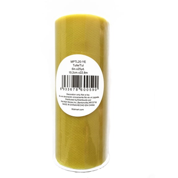 6" x 25 Yds Yellow Matte Tulle, 1 Each