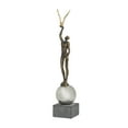 thumbnail image 1 of 6" x 28" Silver Polystone People Sculpture with Stainless Steel Accents, by DecMode, 1 of 9