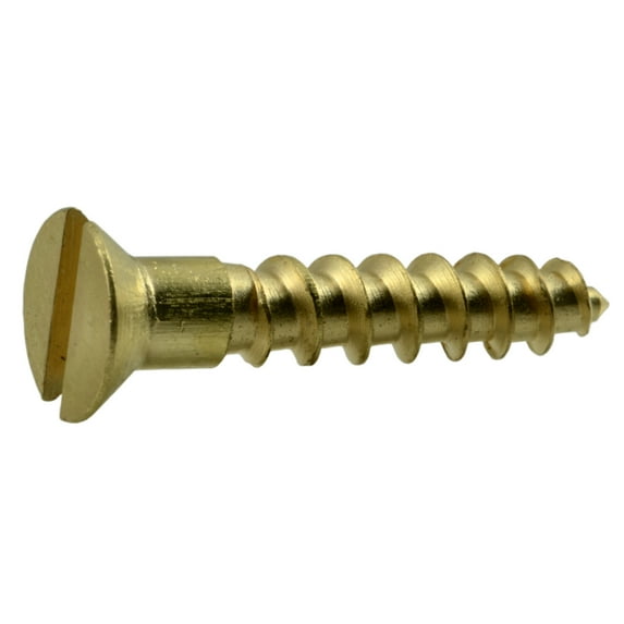 #6 x 3/4" Brass Slotted Flat Head Wood Screws WSFB-169 (50 pcs.)