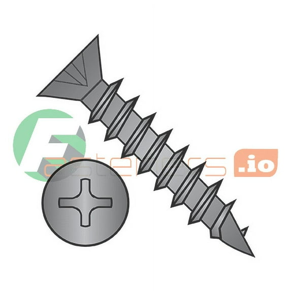 #6 x 3/4" Deep Thread Wood Screws / Phillips / Flat Head / Steel / Black Oxide / No Nibs / Hinge Screws / Full Thread (Quantity: 10,000 pcs)