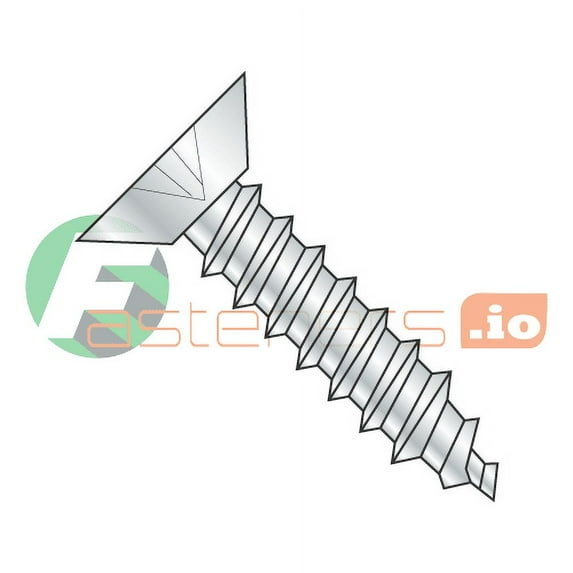 #6 x 3/4" Type AB Self-Tapping Screws / Phillips / Flat Undercut Head / Steel / Zinc (Quantity: 10,000 pcs)