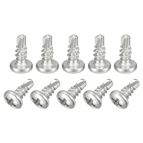 Uxcell #6 x 3/8" Self Drilling Screws, 20 Pack Phillips Pan Head Self Tapping Screws
