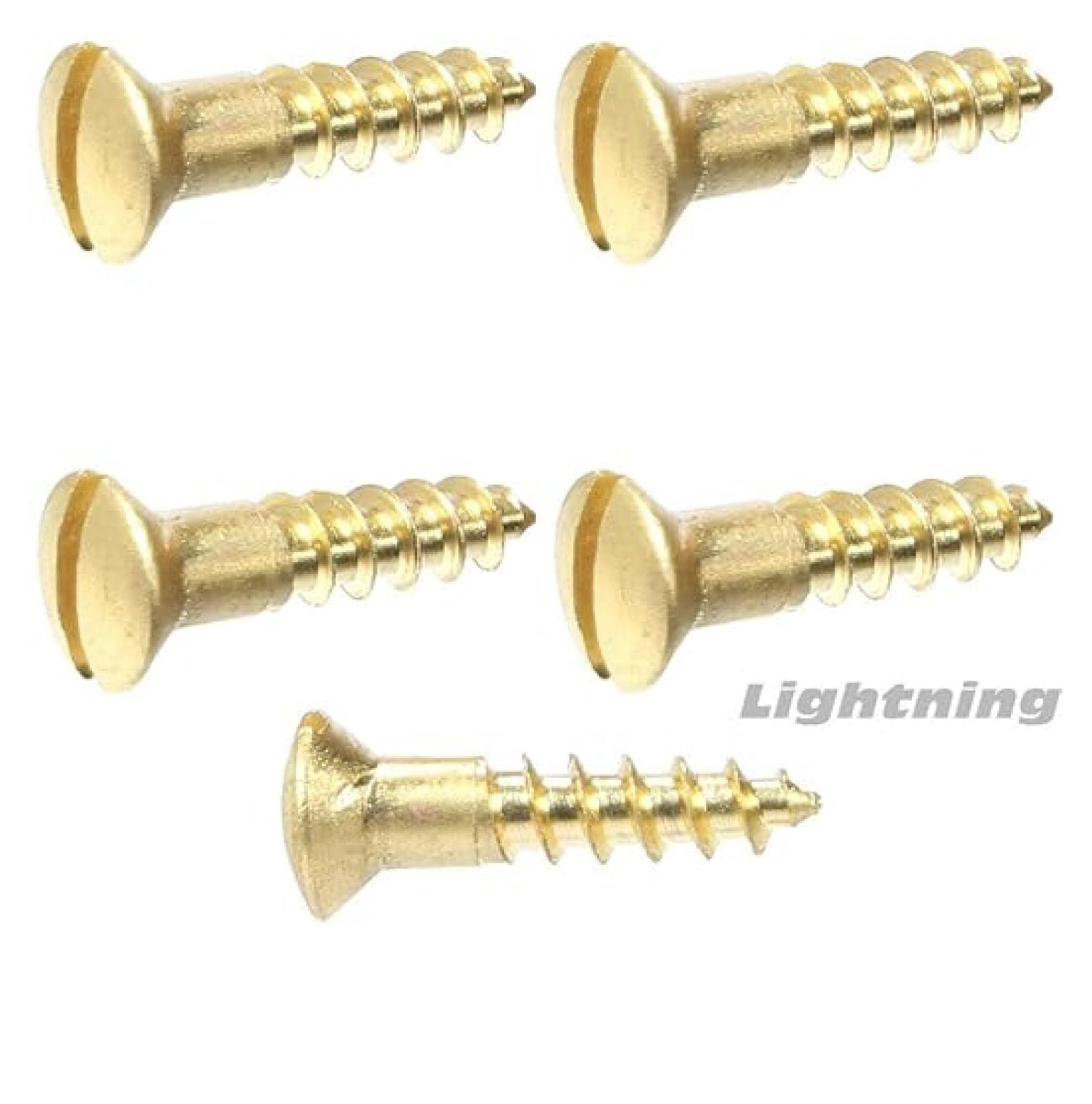 #6 x 3/8 Solid Brass Wood Screws Oval Head Slotted Drive Quantity 100