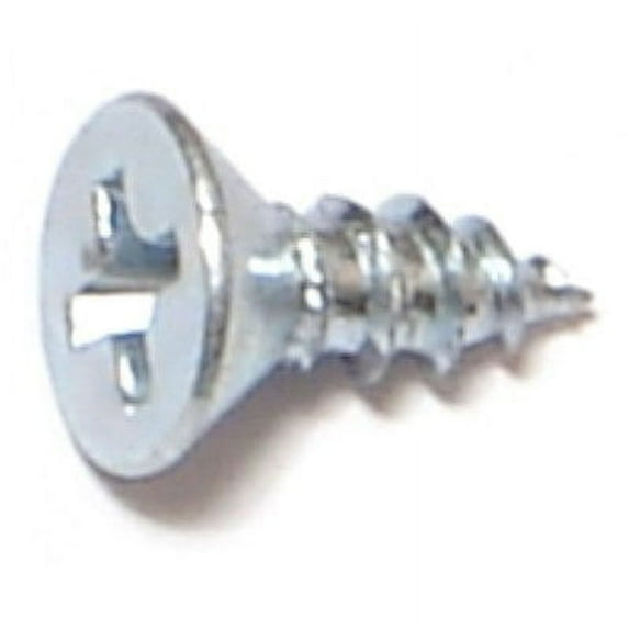 #6 x 3/8" Zinc Plated Steel Phillips Flat Head Wood Screws WSFS-071