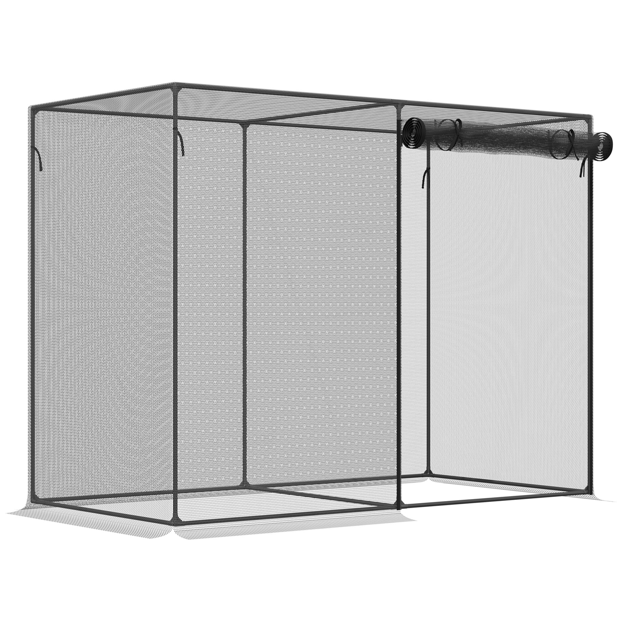 6' x 3' Crop Cage, Plant Protection Tent with Zippered Doors for Vegetable Garden, Backyard, Black