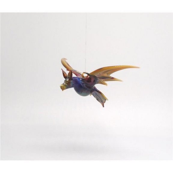 6 x 3 in. Large Flying Bat Handmade Lamp - Multi Color