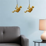 6 x 3 x 3 in. Gold & Resin Unique Climbing Men Wall Decor - Set of 2