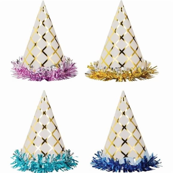 6 x 4.5 in. Foil Ice Cream Party Party Hats - 48 Count