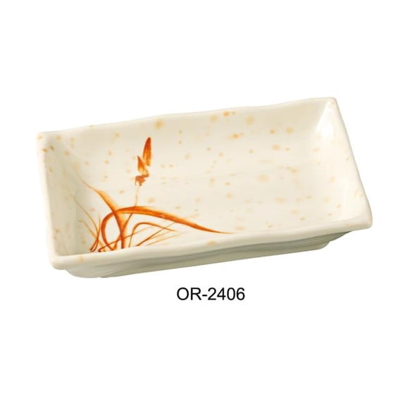 6 x 4.5 in. Orchis Rectangular Plate, Gold - Pack of 72