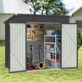 thumbnail image 1 of Clearance Storage Shed, Enyopro 6'x4' Outdoor Storage Sheds, Metal Storage House with Lockable Door, Storage Garden Tool shed for Lawnmower, Bike, Garage, Gray, 1 of 7