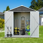 6' x 4' Outdoor Metal Storage Shed, Tools Storage Shed, Galvanized Steel Garden Shed with Lockable Doors, House Outdoor Storage Shed for Backyard, Patio, Lawn, D8311