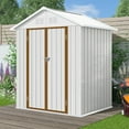 thumbnail image 1 of 6' x 4' Outdoor Storage Shed, Metal Garden Shed with Lockable Doors, Tools Storage Shed for Backyard, Patio, White, 1 of 10