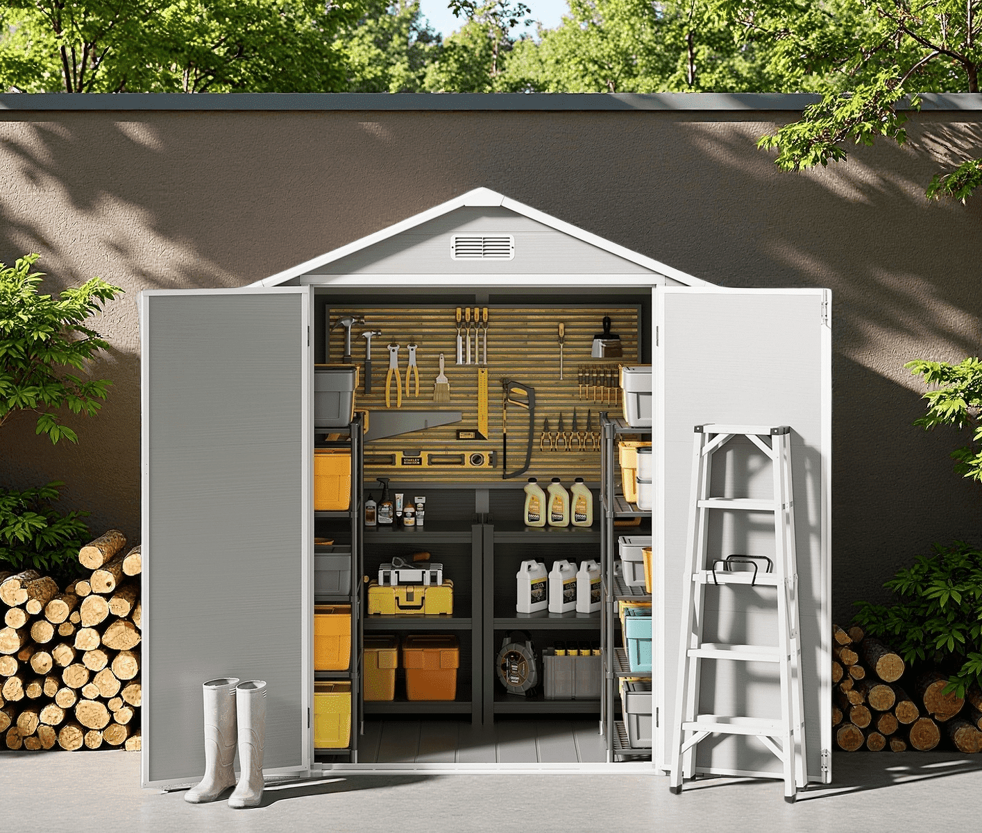 Asofer 6 x4 Outdoor Storage Shed Clearance Metal Garden Sheds with Lockable Door for Patio Lawn Black