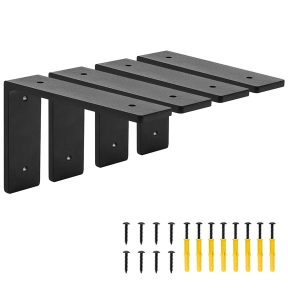 6"x 4"Shelf Brackets, die-cast Formation, Vertical Angle, Premium Alloy Metal Heavy Duty Shelf Bracket, high Strength Mounting Hardware Included, Corner Brace Joint,Pack of 4 ,6 INCH x4 INCH(No Beam)
