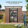 thumbnail image 1 of 6' x 4' Storage Shed with Sliding Doors and Transparent Panel Windows - Ideal for Backyard and Garden, Grey, 1 of 9