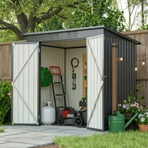 6 x 4 ft Outdoor Storage Shed with Floor Frame, Storage Sheds for Outside with Lockable Door, All Weather Garden Tool Shed with Air Vent for House Backyard Patio Lawn, Black