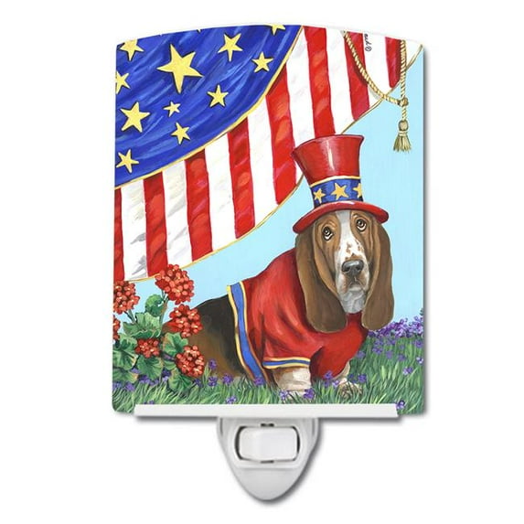 6 x 4 in. Basset Hound USA Ceramic Night Light