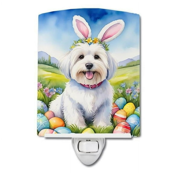 6 x 4 in. Coton de Tulear Easter Egg Hunt Ceramic Night Light