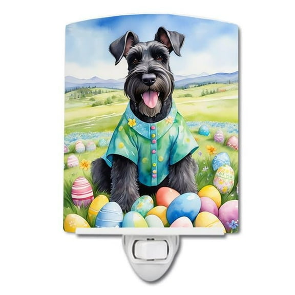 6 x 4 in. Giant Schnauzer Easter Egg Hunt Ceramic Night Light