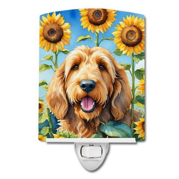6 x 4 in. Otterhound in Sunflowers Ceramic Night Light