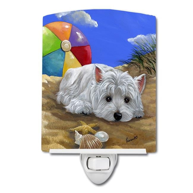 6 x 4 in. Westie Beach Baby Ceramic Night Light