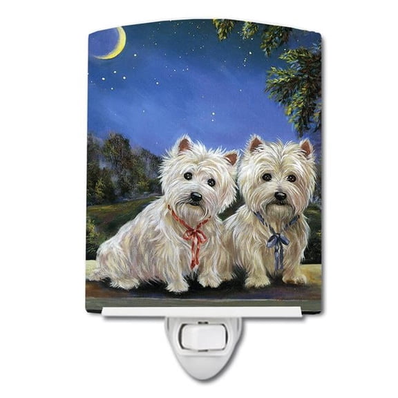 6 x 4 in. Westie Moonlight Stroll Ceramic Night Light