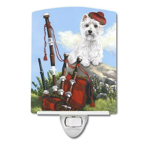 6 x 4 in. Westie Piper Ceramic Night Light
