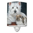thumbnail image 1 of 6 x 4 in. Westie Rabbit Harmony Ceramic Night Light, 1 of 1