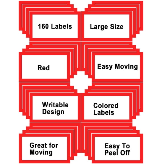 6 x 4 inch Large Moving Labels for Boxes, Blank Moving Boxes Labels Stickers, 160pcs 8 Color Coded Moving Stickers Packing Labels Stickers for Home Organization Projects, Kitchen, Storage Bins