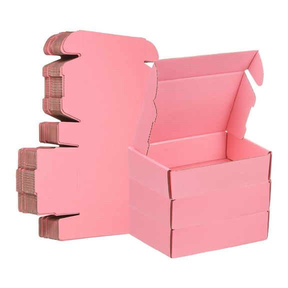 6 x 4 x 1.6 Inch Shipping Boxes, 30 Pack Color Corrugated Cardboard Box Cute Carton Boxes Literature Mailer for Mailing Packaging Small Business Gift Storage, Pink