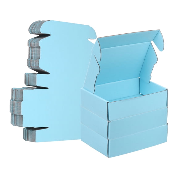6 x 4 x 1.6 Inch Shipping Boxes, 30 Pack Color Corrugated Cardboard Box Cute Carton Boxes Literature Mailer for Mailing Packaging Small Business Gift Storage, Blue