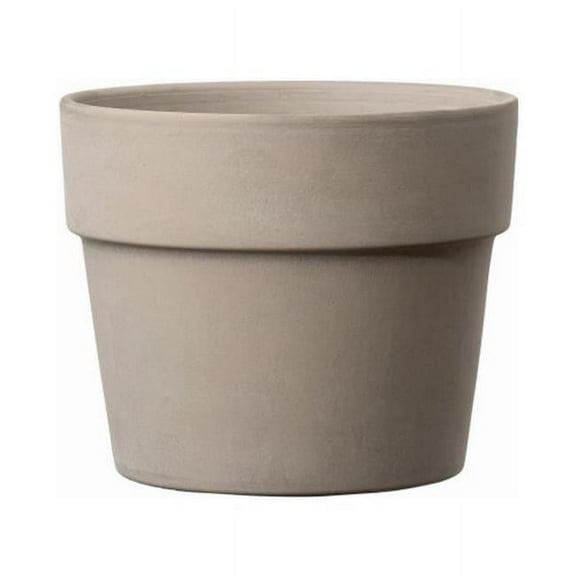 6 x 5.12 in. Perfetto Terracotta Clay Round Cachepot, Graphite