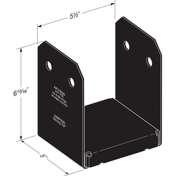 6 x 5.5 in. APVB Steel Adjustable Post Base - Walmart.com