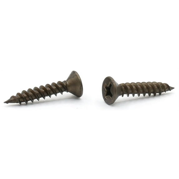 #6 x 5/8" Deep Thread Wood Screws / Phillips / Flat Head / Steel / Plain / Twinfast Fine Thread - 10000 Piece Carton