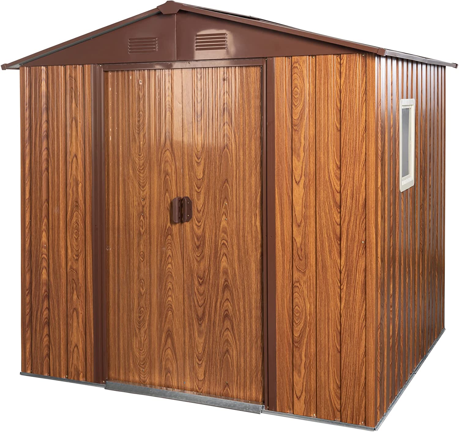 6 x 5 FT Outdoor Storage Shed Metal Garden Shed with Floor Frame Tool