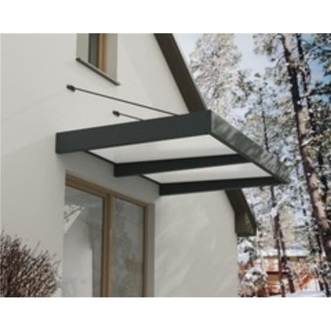 Sophia XL Gray Aluminum and Mist Acrylic Door and Window Awning