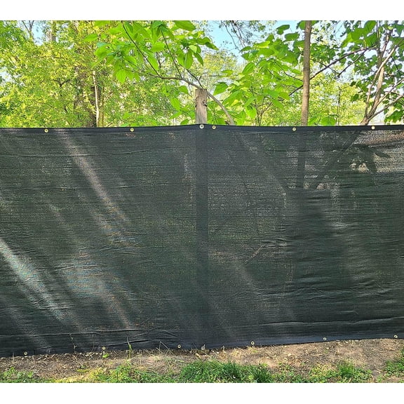 6' x 50' Green Privacy Screen Fence, Heavy Duty Commercial Grade Windscreen with Anti-Rust Grommets, 180GSM 88% Blockage  Resisting Fabric Mesh Outdoor Backyard Shade Wall Garden