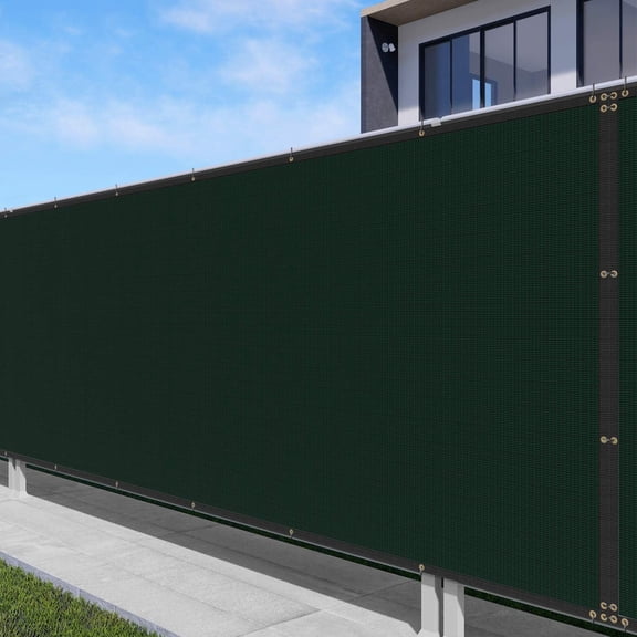 6' x 50' Outdoor Privacy Screen for Backyard Chain Link Fence Yard Privacy Shade Screen with Grommets Zip Ties 98% Privacy Stop Dogs Barking in Green