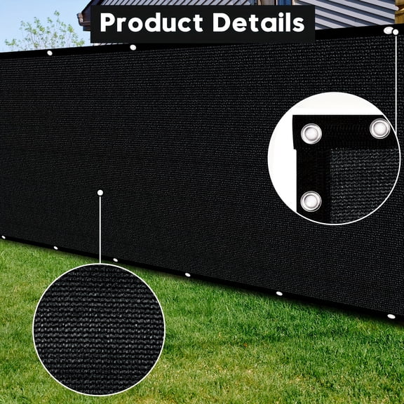 6' x 50' Privacy Screen Fence Mesh Windscreen, Outdoor Sunshade UV Block Garden Privacy Fence Cover with Zip Ties for Backyard, Patio and Terrace