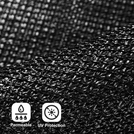 6 x 50 ft Outdoor Black Privacy Fence Screen, Mesh Fencing Wind Block with Grommets, Heavy-Duty Cover for Patio, Garden, Yard & Backyard, Customizable Size